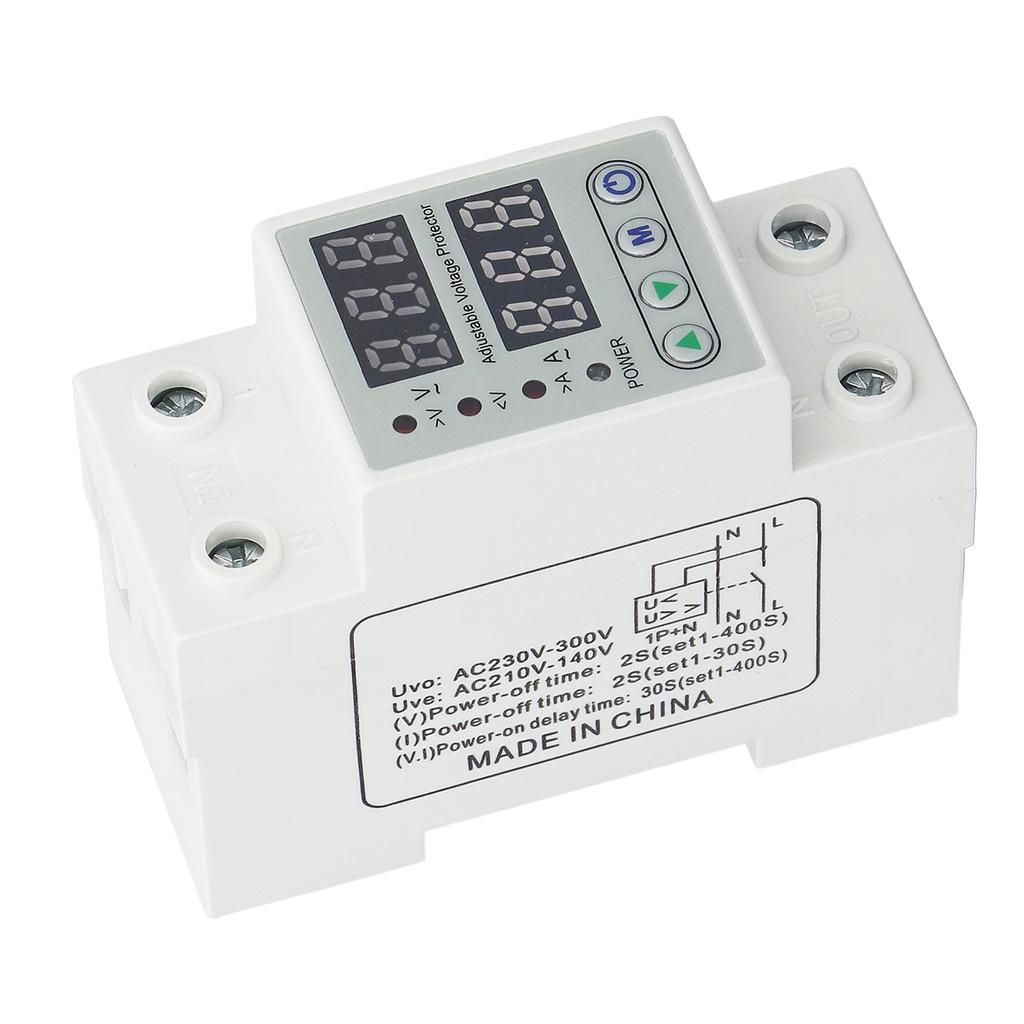 Protector de Tensiune 2P cu Afișaj Digital Resetare Automată Dispozitiv de Protecție la Supratensiune Subtensiune AC220V