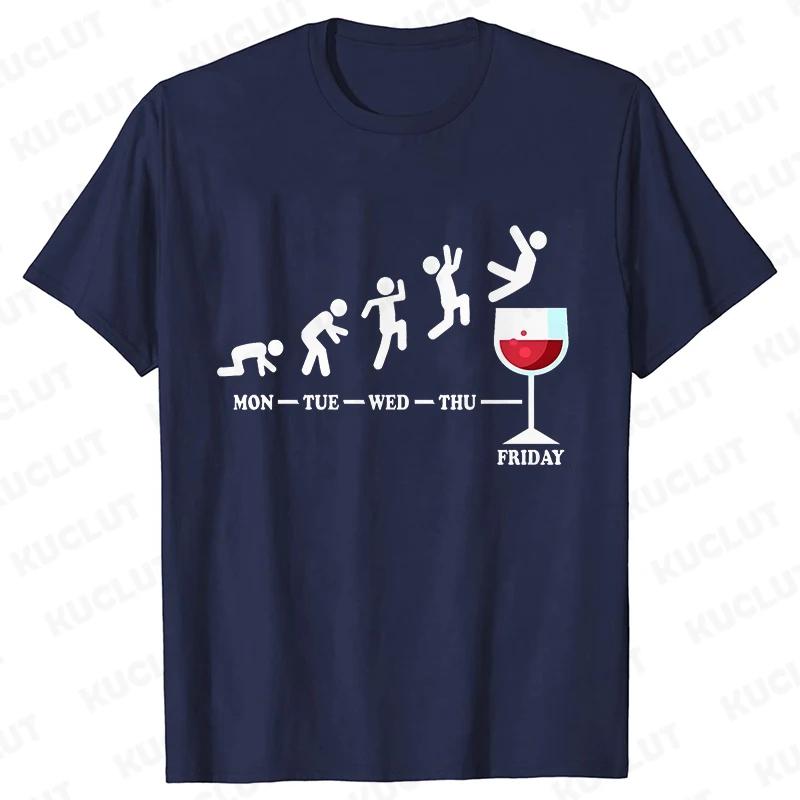 Funny T-Shirts for Men Drinking Lover Y2k Tops Oversized Clothing Short Sleeve Friends Friday Beer Day Weekend Party Streetwear