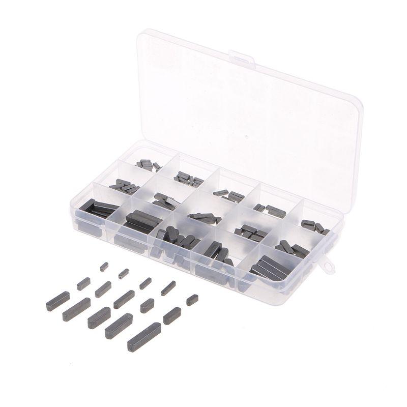 140 Pcs 0.31-1.18'' Parallel Drive Shaft Keys Round Ended Feather for Key Assortment Set for Shaft Type Fastening Connec