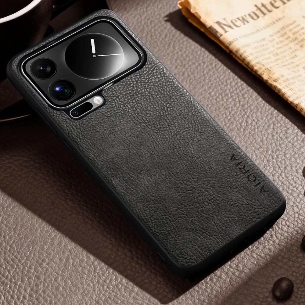 Phone Case - Luxury Case for Xiaomi 17 Ultra Pro Max 17T Pro Retro Fashion Natural Texture Solid Color Anti-Fingerprints Faux Leather Precise Camera