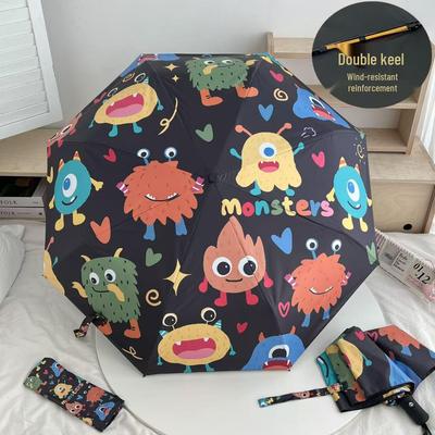 Roztomilý kreslený dětský automatický deštník: Ochrana proti slunci a dešti s UV štítem