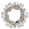 Brooch Pin Flower Twist Shape Sparkling Rhinestones Imitation Pearls Decor Scarf Buckle Sweaters Collars Hats Bags Coats Scarves Accessory