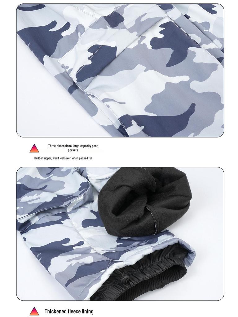 Ice Degree Unisex Color Block Wasserdichte Skijacke mit Kapuze und Plüschfutter für Outdoor Single/Double Boarding