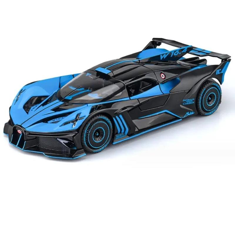 

1/24 Bugatti Bolide Модель спортивного автомобиля из сплава Литые под давлением и игрушечные транспортные средства Металлическая модель концепт-кара Имитация Звук Свет Детский подарок синий
