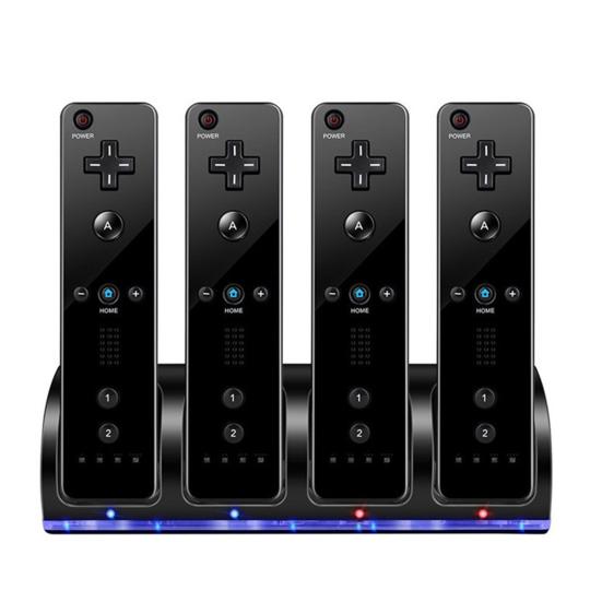 4 Ports Game Console Controller Charging Dock Station for Nintendo Wii U/Wii