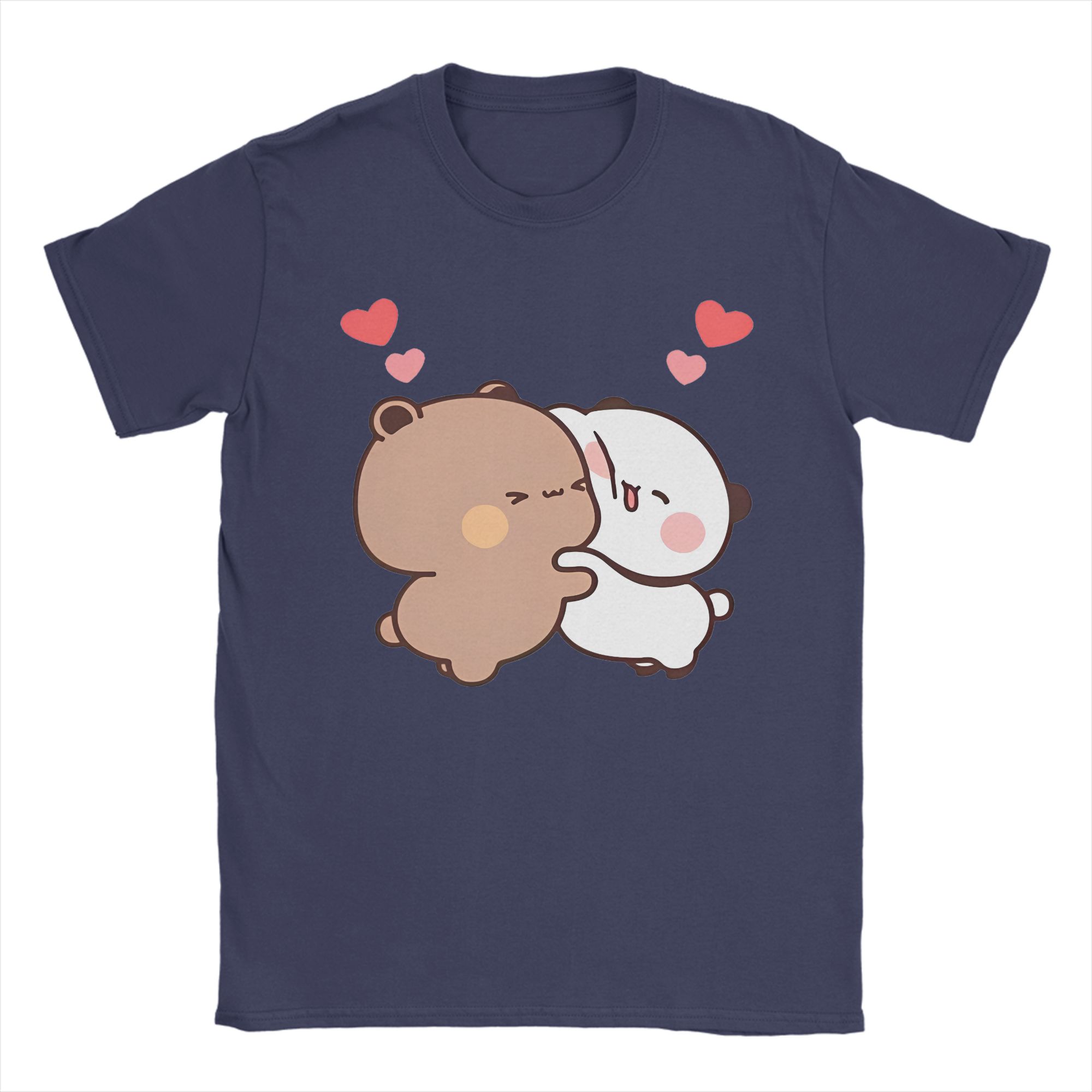 

Print Panda And Bear Bubu Dudu TShirt Men Cotton Short Sleeve Round Neck Summer Tops 4XL