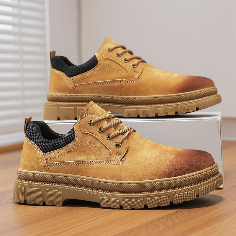 

New Retro Versatile Men s Casual Shoes Durable and Comfortable Lace Up Flat Shoes Shock-absorbing Autumn Walking Shoes 39 коричневый