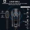 Waterproof Bicycle Light Usb Charging Bike Front Light Flashlight Handlebar Cycling Head Light W/ Horn Speed Meter Lcd Screen