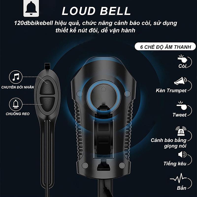 Waterproof Bicycle Light Usb Charging Bike Front Light Flashlight Handlebar Cycling Head Light W/ Horn Speed Meter Lcd Screen