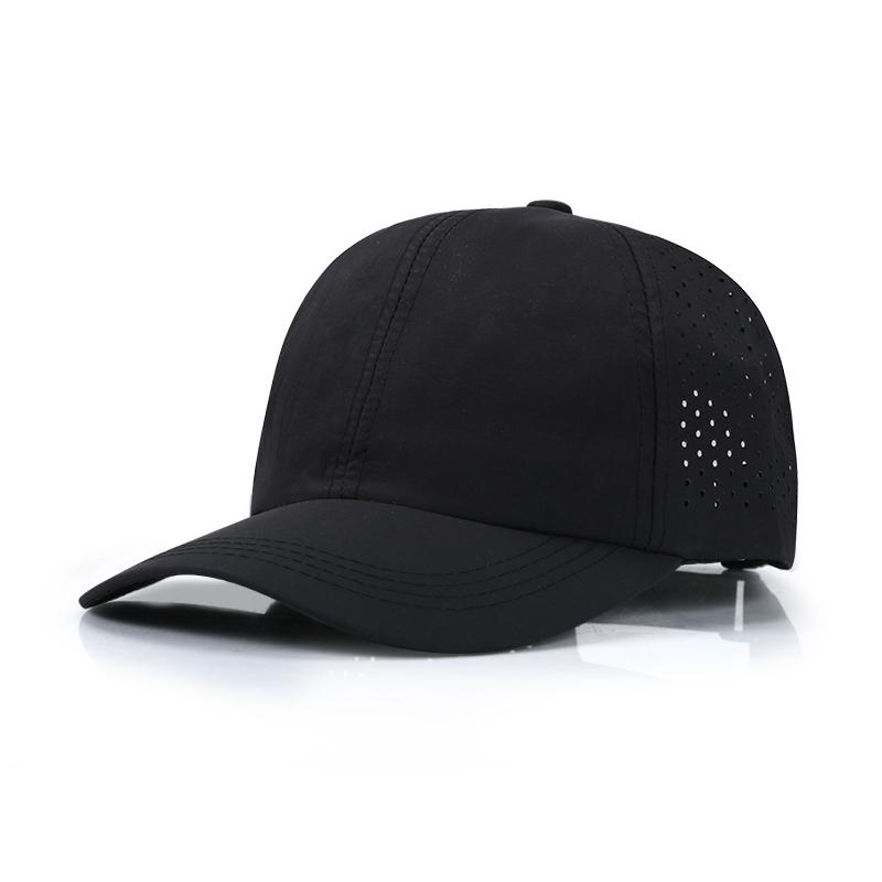 Custom Print 3D Logo Waterproof Laser Cut Hole Perforated Hat 6 Panels Performance Hat Baseball Cap Blank Unisex Hydro Hat