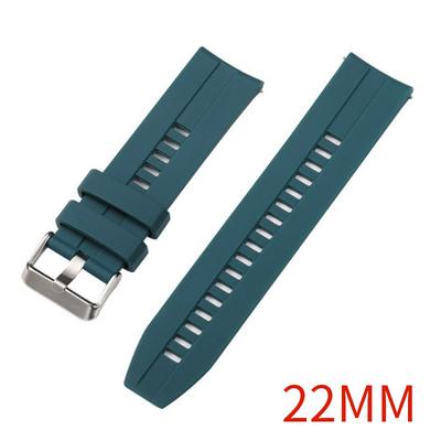 SACOSDING 22mm Schwarzgrünes Silikonarmband für Herren und Damen Uhrenarmbänder Ersatz-Uhrenarmband