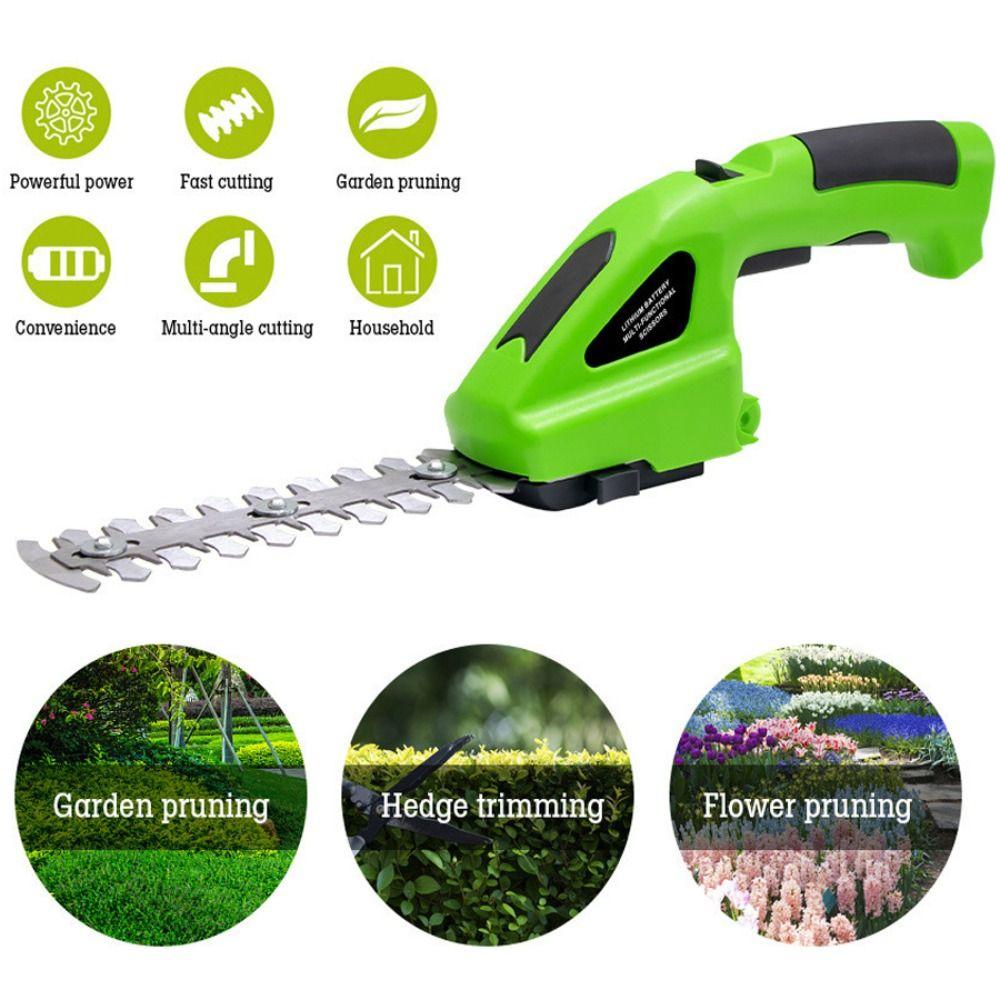 2 In 1 Electric Hedge Trimmer Cordless Grass Trimmer Rechargeable Shear Pruning Mower  Lawn