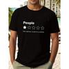 Men's Funny Sarcastic People Graphic T-Shirt - 5-Star Rating Design with Total Nightmare Would Not Recommend Text, Black Cotton Short Sleeve Round