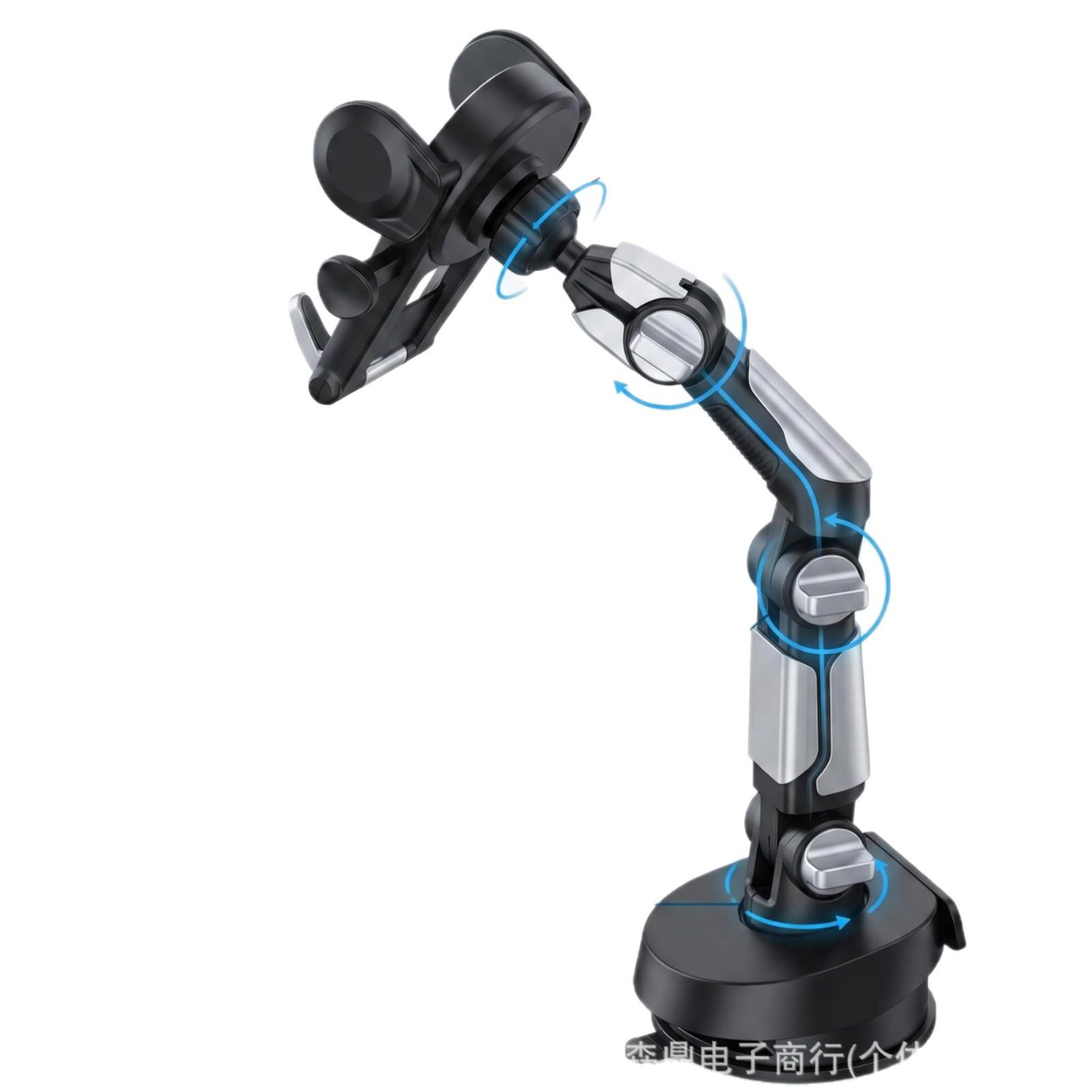 Multi-functional Car Phone Holder with Suction Cup, Adjustable Angles, and Temporary Parking Number Plate Holder