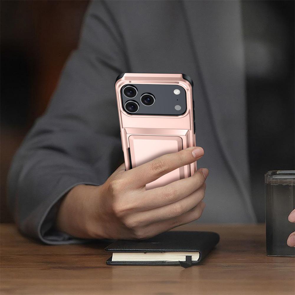 iPhone 17 Card Slot Flip Wallet Case, Drop-Proof Premium Protective Cover for iPhone 14/15/16 Plus