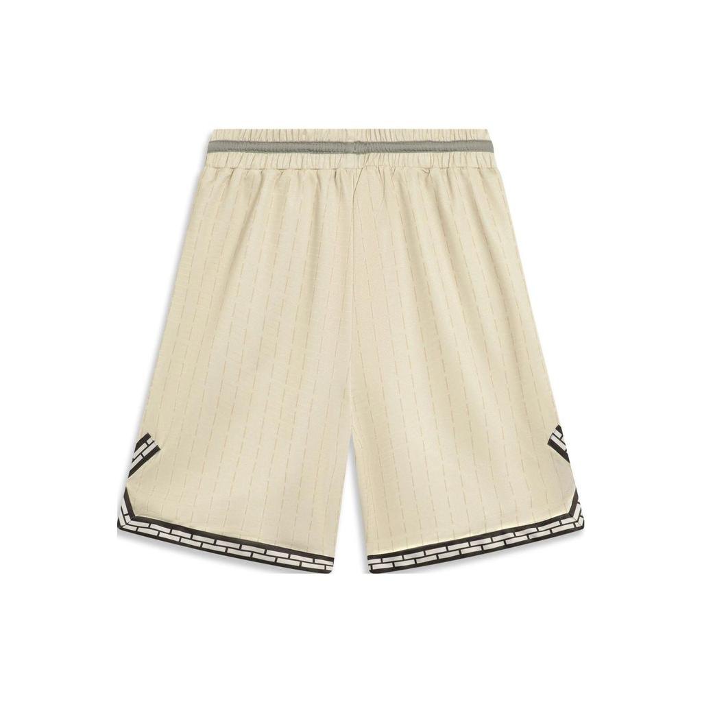 Li-Ning Sports Basketball Series Logo Print Drawstring Elastic Waist Straight-Leg Quick-Dry Loose Basketball Shorts Men Bottoms AAPT561-2