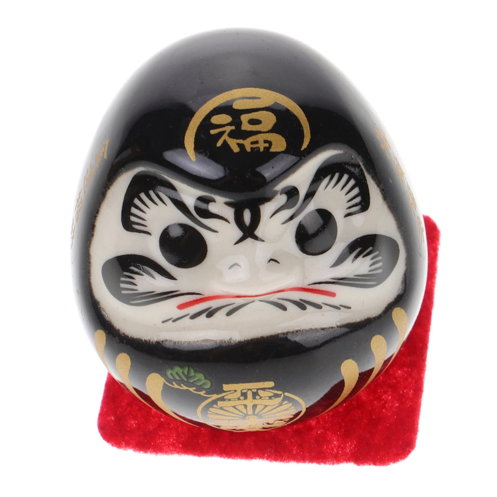 

LEDMOMO Ceramic Daruma Compact Good Luck Ideal for Entryway Sushi Restaurant or Car Decor Figurine, 2-inch, Japanese-Style Decor, Celebration,
