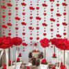 4m Hanging Love Streamer Glitter Romantic Heart Shape String Paper Easy To Install Love Heart Hanging Curtain Mothers Day