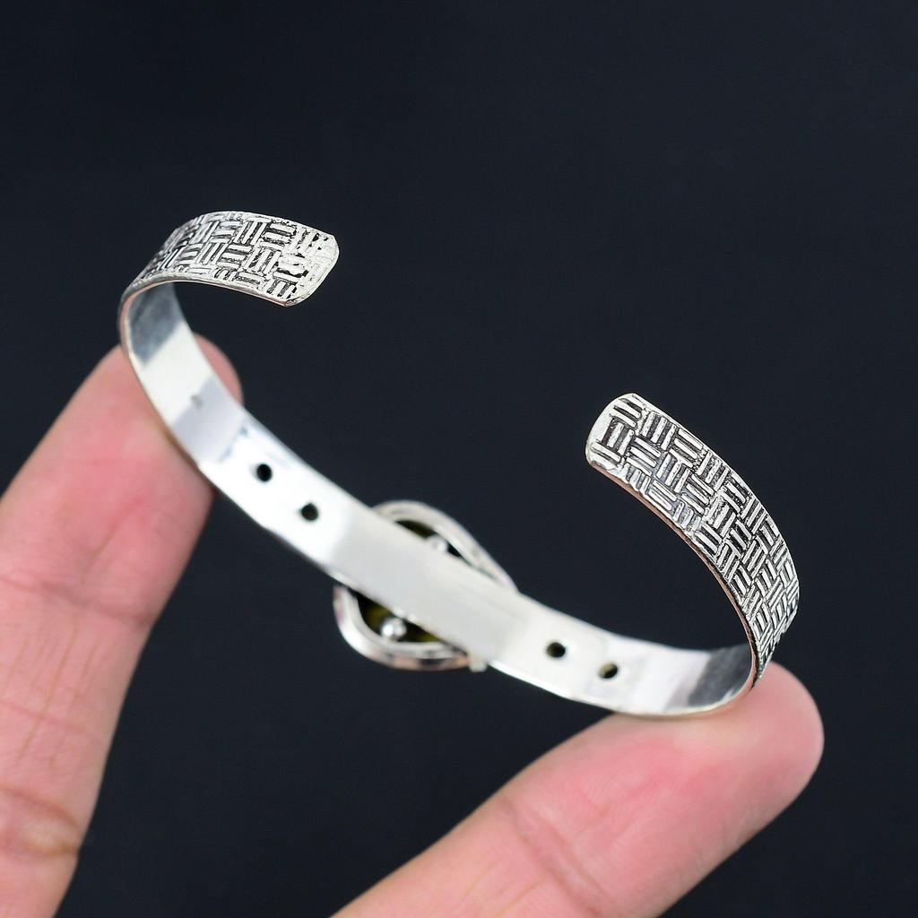 925 Sterling Silver Atlantisite Stone Green Amethyst Wife New Bangle Bracelet