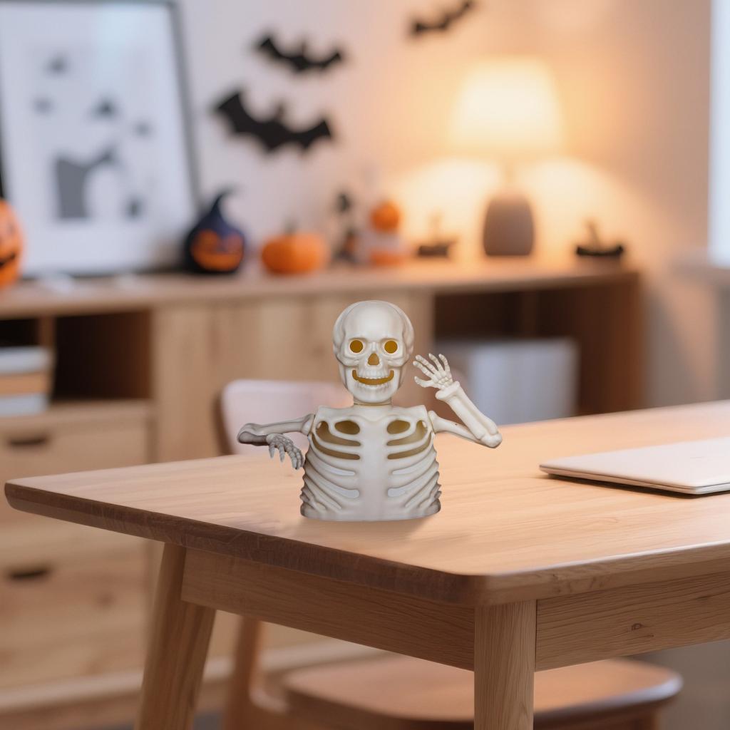 Halloween Ornaments Skeleton Electronic Candles, Skeleton Joints Can Be Activity, Jack-o-lantern Party Props