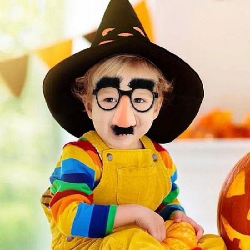 Fake Nose Glasses Toys Funny Nose Beard Eyeglasses with Eyebrows Mustache Halloween Party Decoration Novelty Prank Photo Props