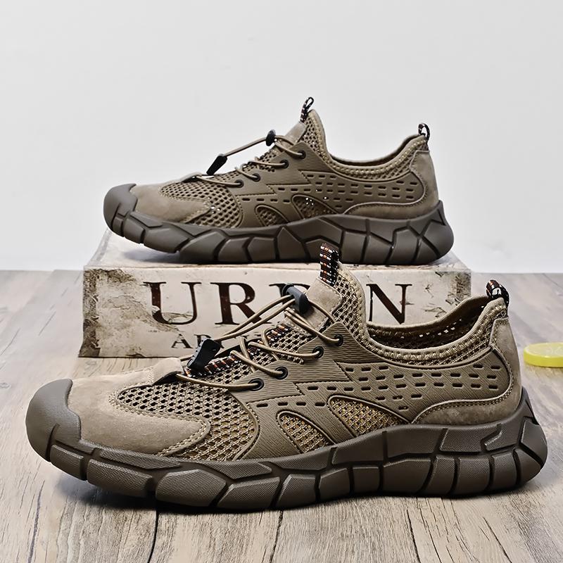 Fashion New Men's Beach Walking Shoes Outdoor Hiking Shoes Sports Anti Slip Casual Footwear Mesh Breathable Hiking Leisure Running Flats