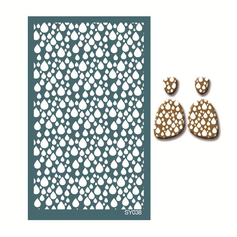 Polymer Clay Silk Screen Stencils Reusable Silkscreen Print Kit for Printing Clay Stamps Jewelry Earrings Decoration Template