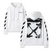 Off-White 2025 Autumn and Winter New Graffiti Arrow Pattern Printed Hooded Sweatshirt for Men and Women