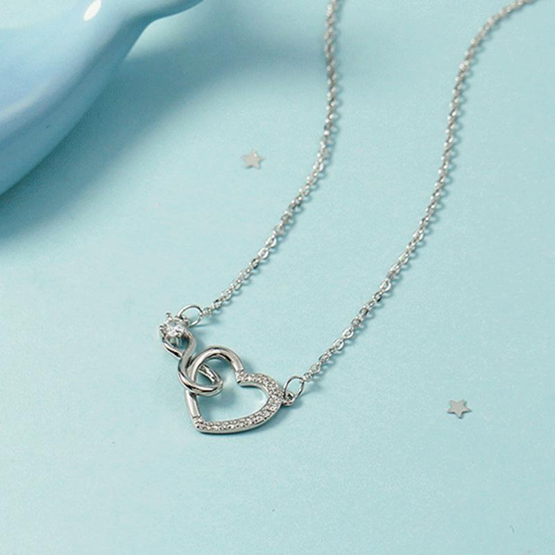 Unlimited Love Necklace for Women, Trendy and Linked Double-Ring Clavicle Chain