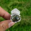 Natural Labradorite Gemstone Statement Bird Adjustable Ring 925 Silver For Girls