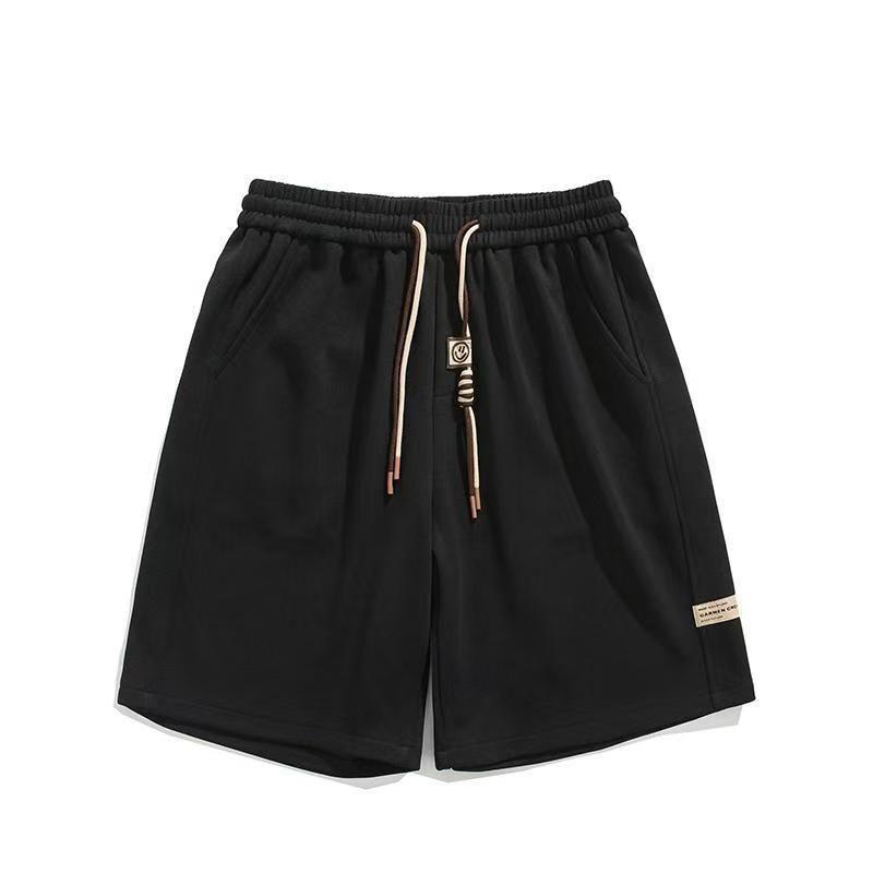 

Большие американские шорты для мужчин, летние тонкие баскетбольные шорты, свободные прямые брюки средней длины для мужчин M чёрный