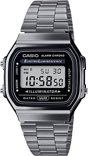 

Casio Винтажная серия цифровых наручных часов A168WGG-1A, Металлический серый, для мужчин, женщин и детей, Импортные