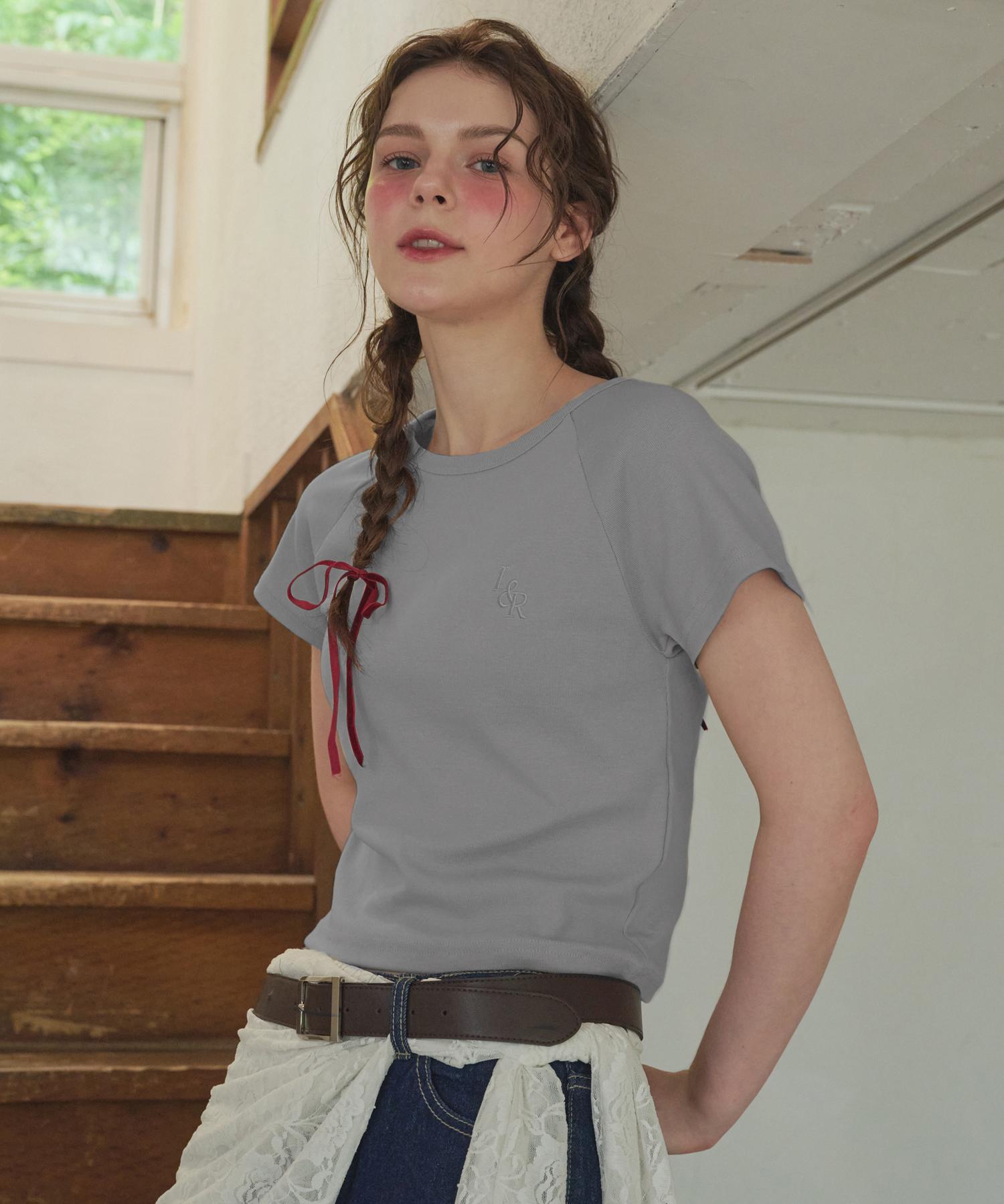 Rosiro L&R Raglan Crop Short Sleeve T-Shirt Gray Free