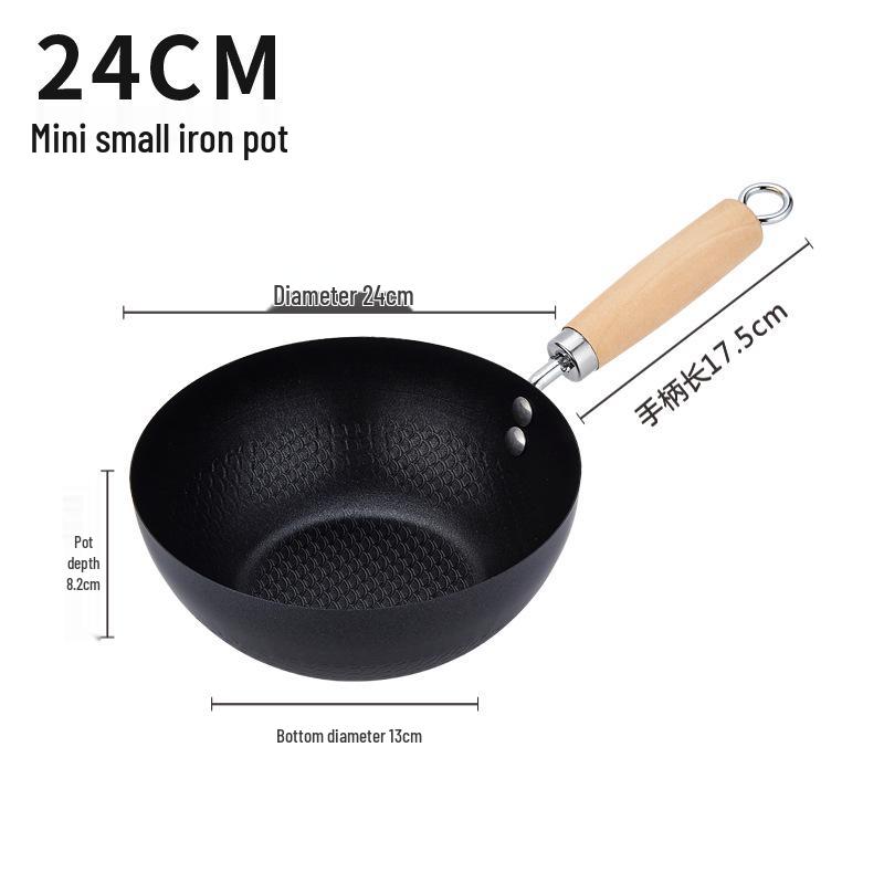 Non-stick Mini Wok: Small Induction Iron Pan for Baby Food and Stir-fry
