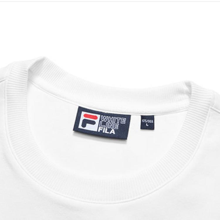 Fila Logo Cartoon Print Loose Sport Sweatshirt Men Sweatshirt Cloud-Mushroom-White F11M118204FWT