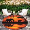 Animals & Sunset pattern round rug,Carpet Rug for Living Room Bedroom Playroom ,Non-slip Floor Mat,Holiday Gifts and Birthday Gifts.
