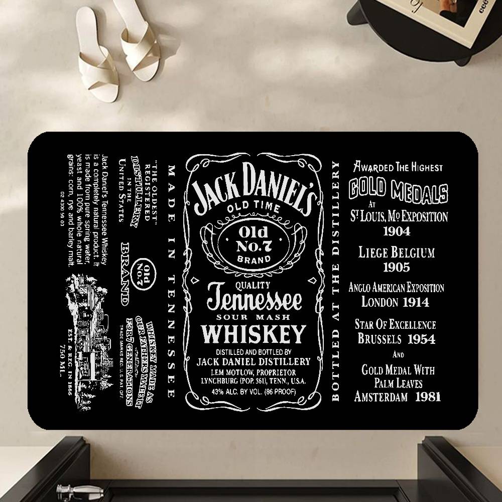 Tappeto da corridoio lavabile antiscivolo con motivo Jack-Daniels Whisky Tappeto per area divani e poltrone del soggiorno Tappetino per ingresso cucina Tappeto da area
