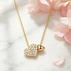 Gold Diamond Heart Pendant Necklace for Women - Luxurious Clavicle Chain, Elegant and Niche Design