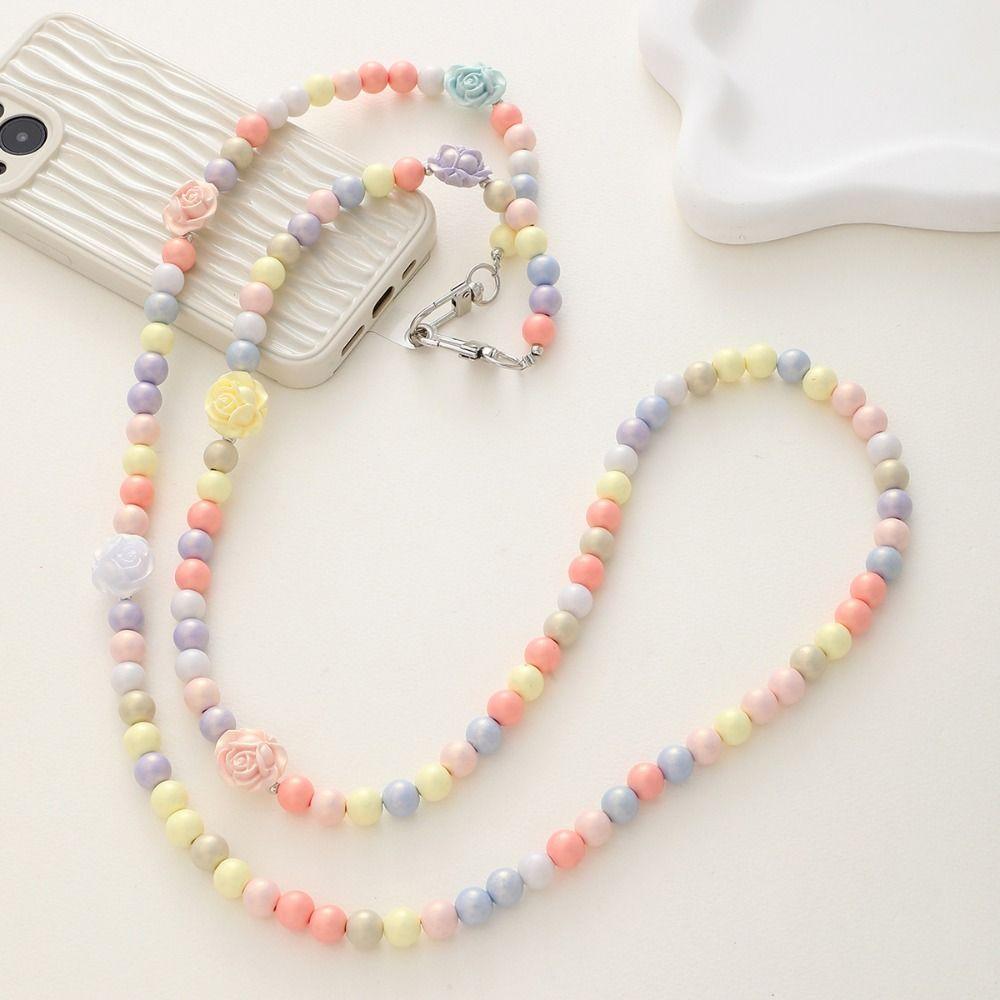 Crossbody Phone Crossbody Chain Beads Anti Theft Phone Strap  Mobile Phone Pendant