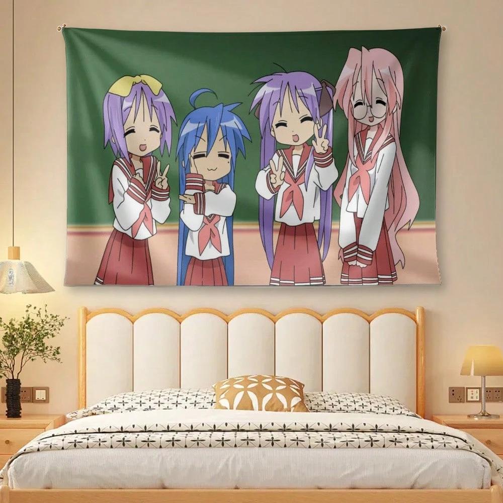 1 Stück Glücksstern Anime Dekor Wandteppich Konata Izumi Und Freunde Themenbezogenes Wandbehang Dekoratives Wandtuch Raumdekor