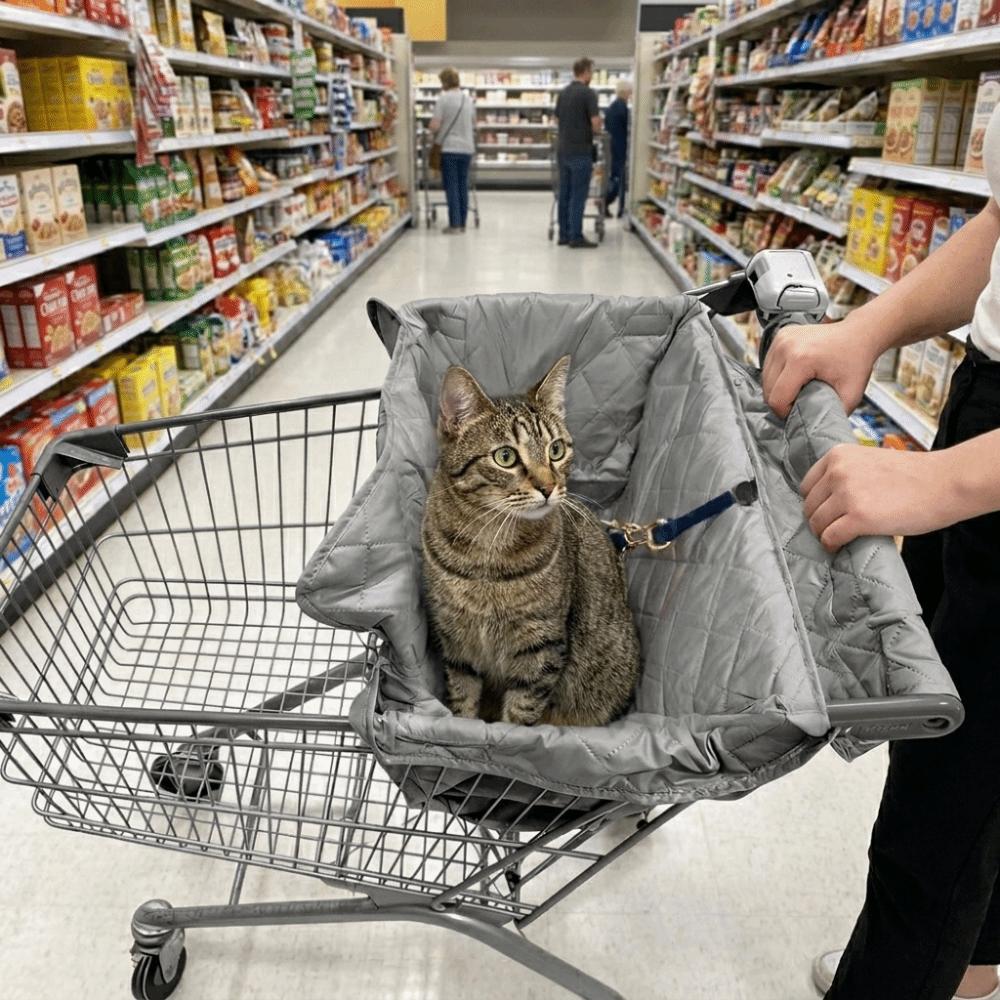 Portable Pet Stroller Cushion Cover Waterproof Shopping Cart Pet Cover  Grocery Cart