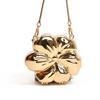 PVC Messenger Bag with Magnetic Buckle, Solid Color Gloss 1 Rose Gold Floral Acrylic Clutch Bag, Lily of The Valley Charm 2025