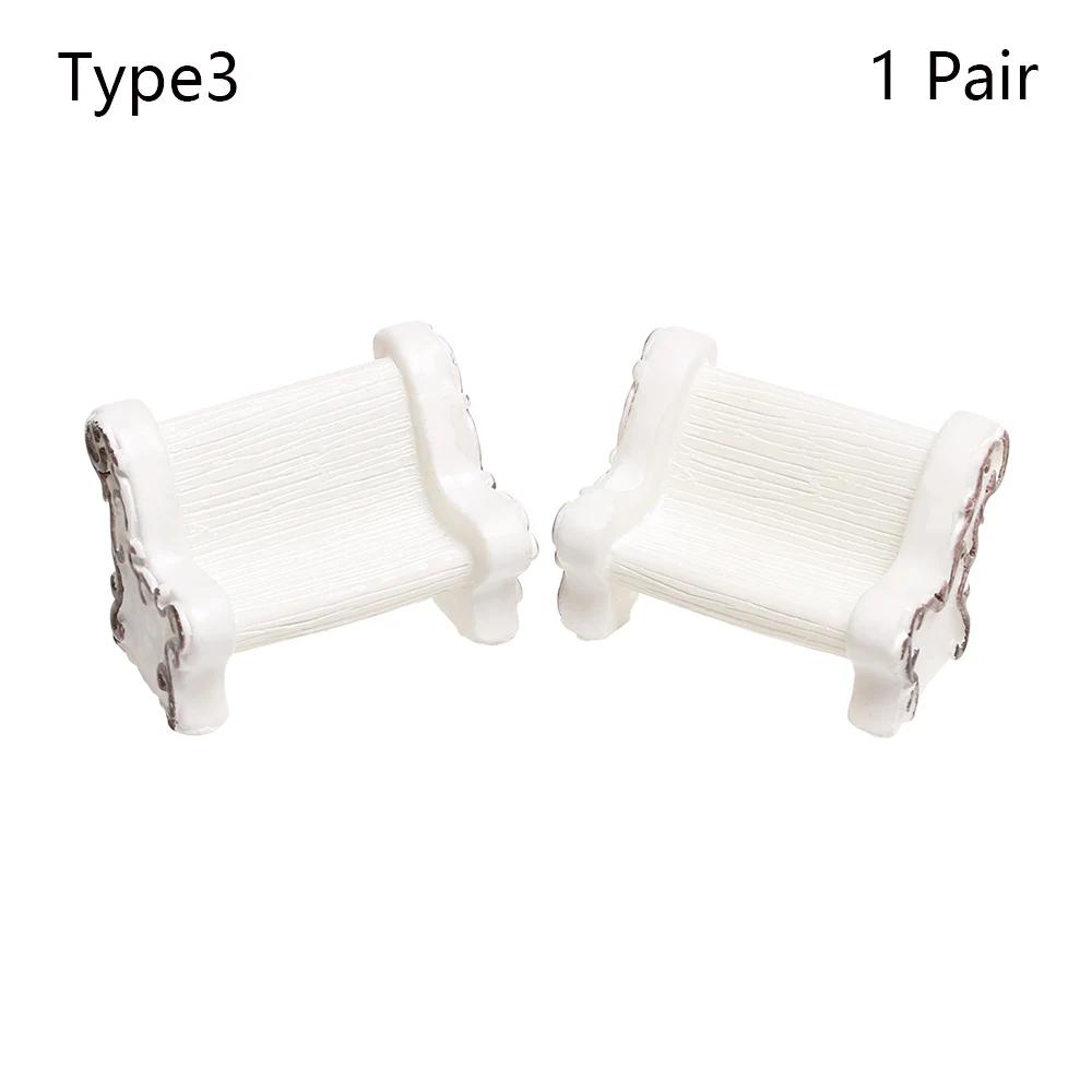 Miniature Bench Chair Figurines Resin Crafts Micro Landscape Model Mini Garden Decor DIY Home Ornament Doll House Accessories