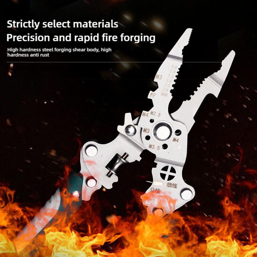 Foldable Wire Stripper Crimping Tool-Pulley Design Multifunctional Electrician Pliers Used for Safety Connection and DIY Project