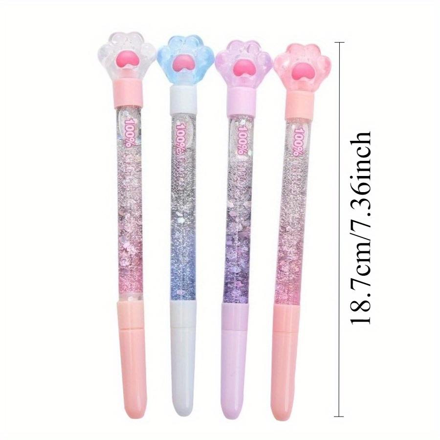 20 PCS Sweet Heart Cat Claw Gradient Flowing Sand Neutral Pen 0.5mm Black Non-Toxic, Playful Gifts for Anime Lovers, Journaling Supplies Back School