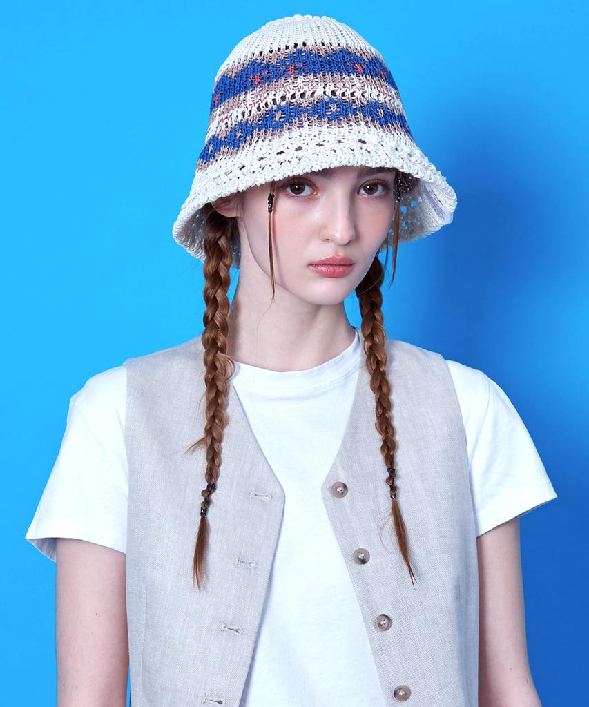 Seullipiseullib Maria Ivory/Blue Bucket Hat