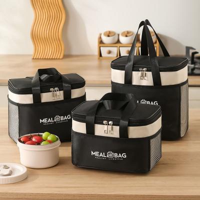 Fashion Aluminum Foil Lunch Box Storage Bag Thickened Insulated Thermal Insulation Bag Thermal Oxford Lunch Bag Women