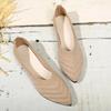 Dámské ploché boty se špičatou špičkou Jednobarevné Pletené slip-on boty Ležérní prodyšné balerínky Dámské ploché boty Mokasíny Dámské