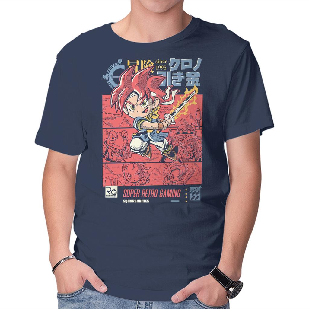 Unisex Crew Neck T-Shirt Chrono Adventure Graphic Short Sleeve Casual Tee
