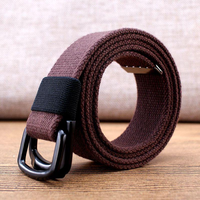 Men's Canvas & Leather Double Ring Stretch Belt